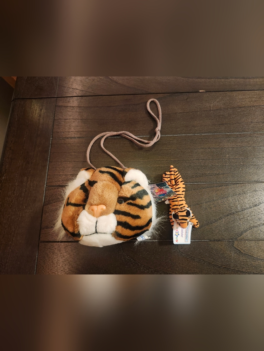 Lot of Two Vintage Tiger Plushies Nanco Animal Bag and Sable Animal Alley NWT